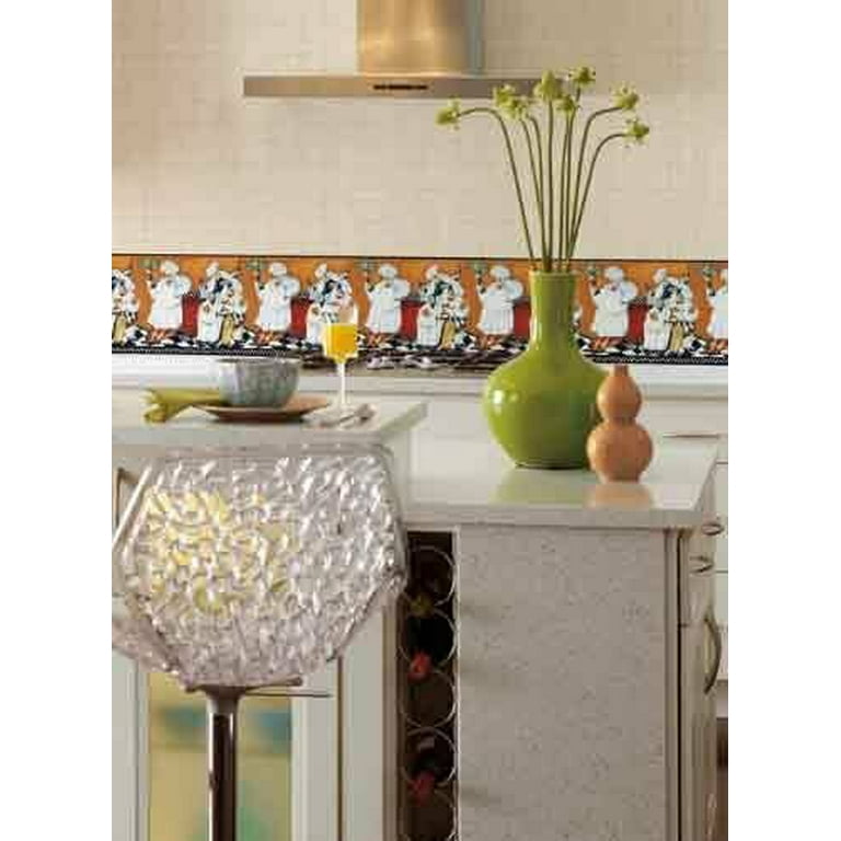 CHEFS A Cooking BORDER PREPASTED WALLPAPER BGKitchen Cafe Wall Decor